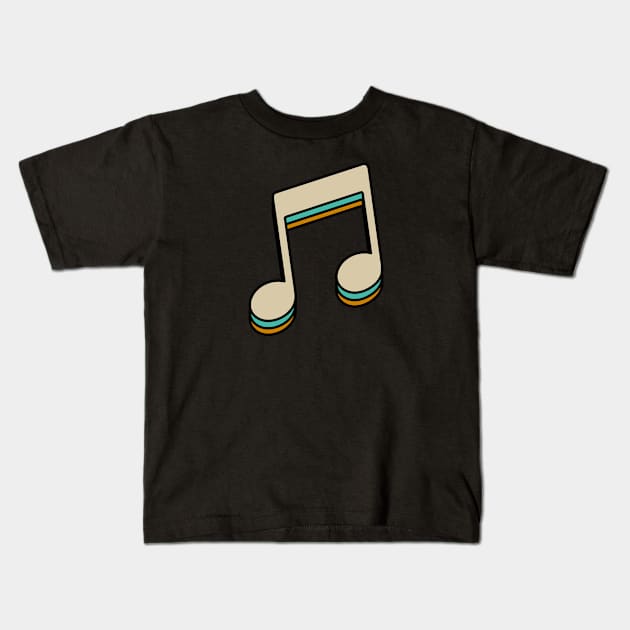 Retro Music Note Kids T-Shirt by Kelly Louise Art